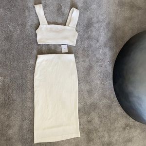 Urban outfitters ribbed midi skit & crop top set